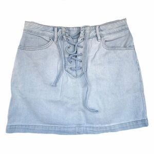 Pacsun Front Tie Light Wash Denim Jean Skirt